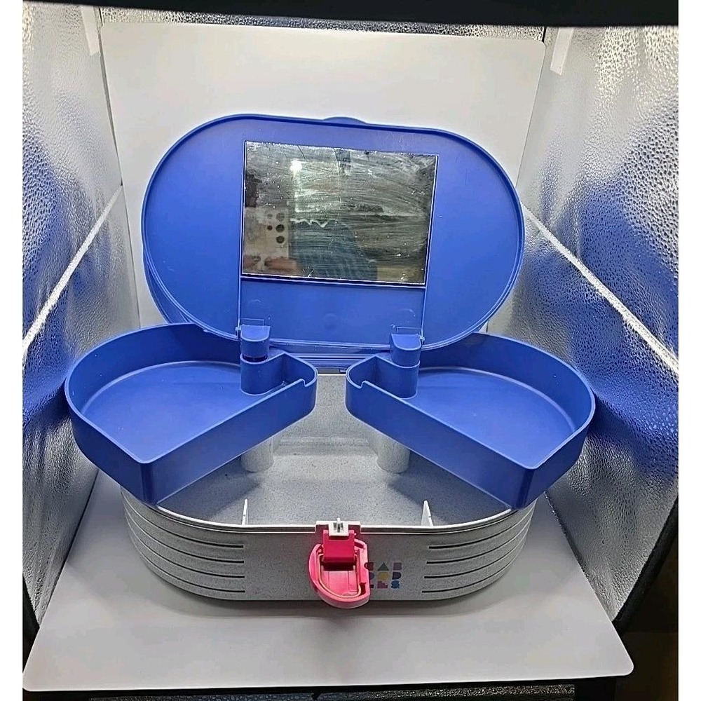 Caboodles Makeup Storage Carrying Case Vintage Original Gray And Blue Mirror GUC - Picture 7 of 10